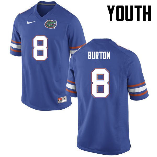 Florida Gators Youth #8 Trey Burton College Football Jersey Blue